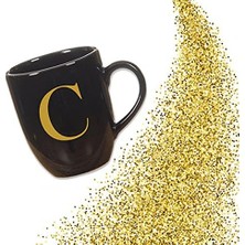 Daisy Store HKSC103 C Harfli Siyah Kupa Bardak