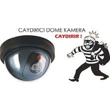 Daisy Store LR-SK04 Hareket Sensörlü Pilli Caydırıcı Dome Kamera, Harekete Duyarlı Çalışan Sahte Güvenlik Kamerası