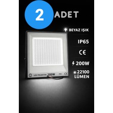 Kondel Aydınlatma 2 Adet Erkled 200W LED Projektör Beyaz Işık IP65 22100 Lümen Dış Mekan Aydınlatma