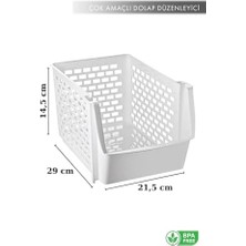 Daisy Store 4 Adet Çok Amaçlı Dolap Içi ve Buzdolabı Içi Katlı Düzenleyici Beyaz