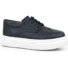 Ortopedikal Rakerplus Siyah Beyaz Taban Oxford Çocuk Klasik Ayakkabı