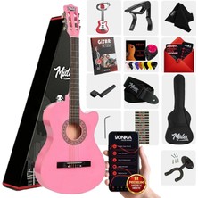 Midex CG-390PK-XBAG Pembe Renk Klasik Gitar 4/4 Sap Ayarlı Kesik Kasa