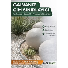 Mgf Plast Mgf 10MT (2MTX5ADET) Çizgili Esneyebilen Galvaniz Metal Çim Toprak Taş Ayırıcı Ayraç Sınırlayıcı