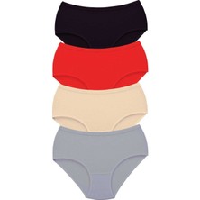 Pileli Store 4 Adet Tutku Kadın Yüksek Bel Bato Kalın Lastik Külot S11