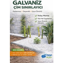 Mgf Plast Sert Düz Metal Galvaniz Çim Ayırıcı 10 Mt (2MTX5AD.) Çim Sınırlayıcı Çim Ayracı Çim Seperatör Bordür