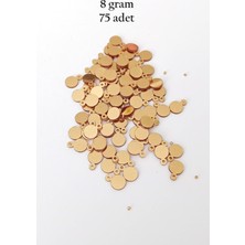 Pileli Store Oya Abiye Bileklik Kolye Pleksi Metalik Plastik Pul Altın Renk 8 Gram 75 Adet - BNC493