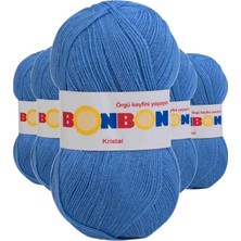 Pileli Store 5 Adet Kristal El Örgü Lif Ipi Açık Mavi 98236