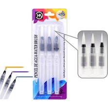 Hobialem Su Hazneli Fırça Seti 3'lü Kaligrafi ve Sulu Boya Fırçaları Fiber Saçlı Kullanışlı