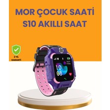 Pileli Store S10 Mor Akıllı Çocuk Saati Konum Takip ve Güvenlik Özellikli