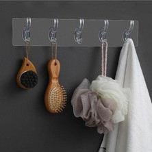 Pileli Store Çok Amaçlı Kendinden Yapışkanlı 5li Şeffaf Askı