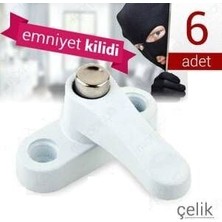 Pileli Store Pvc Kapı Pencere Emniyet Kilidi - Çelik - 6 Adet