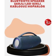 Pileli Store Renkli LED Efektli Suya Dayanıklı Taşınabilir Kablosuz Hoparlör