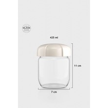 Renga Rhea 425 ml Bej Kapaklı Cam Kavanoz 131010