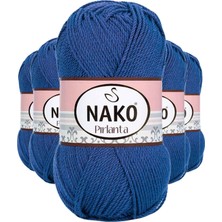 Pileli Store 5 Adet Pırlanta Amigurumi El Örgü Ipi Yünü Koyu Mavi 10084