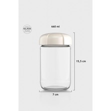 Renga Rhea 660 ml Bej Kapaklı Cam Kavanoz 131011