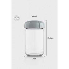 Renga Rhea 660 ml Gri Kapaklı Cam Kavanoz 131011