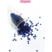 Pileli Store Dökme Cam Kum Boncuk (8/0) 3 mm - 20 Gram - Şeffaf Lacivert - BNC166