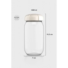 Renga Rhea 1000 ml Bej Kapaklı Cam Kavanoz 131012