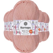 Pileli Store 5 Adet Baby One Tüylenmeyen El Örgü Ipi Yünü Pudra K258