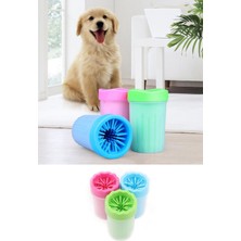 Pileli Store Pati Ayak Yıkama Kovası Silikon Jel Fırçalı Kedi Köpek  (Küçük)