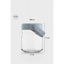 Renga Macro 900 ml Turkuaz Kapaklı Cam Kavanoz 131061