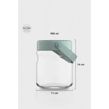 Renga Macro 900 ml Yeşil Kapaklı Cam Kavanoz 131061