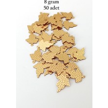 Pileli Store Oya Abiye Bileklik Kolye Pleksi Metalik Plastik Pul Altın Renk 8 Gram 50 Adet - BNC489