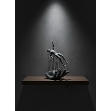 İlk El Grup Gri El Insan Figürü Minimal ve Anlamlı Dekoratif Biblo Modern Ev Dekorasyonu