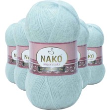 Pileli Store 5 Adet Angora Lüks El Örgü Ipi Saraylı Mint 10471