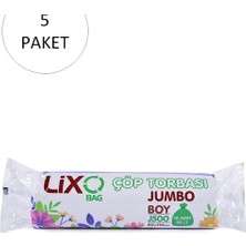 Pileli Store J-500 Jumbo Boy Çöp Torbası 80 x 110 cm 10 Lu Rulo x 5 Paket = 50 Adet (Siyah)