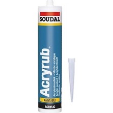 Soudal Acryrub Silikonize Mastik 500 gr Beyaz Suya Dayanıklı Kolay Uygulama Özelliğiyle