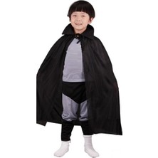 Pileli Store Siyah Renk Yakalı Çocuk Pelerin 90 cm (4887)