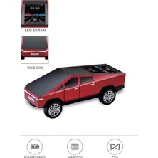 Pileli Store D68 Cyber Model Araba Tasarımlı Bluetooth Hoparlör 15W Güçlü Ses Rgb LED /tws/usb Kırmızı