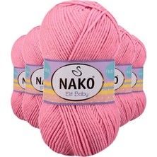 Pileli Store 5 Adet Elite Baby El Örgü Ipi Tüylenmeyen Bebek Yünü Pembe 6837