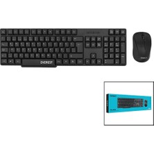 Pileli Store Everest KM-6852  Kablosuz  Ince  Klavye - Mouse  Seti   Q Kalvye (4887)