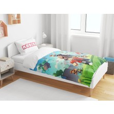 Sarel Group Roblox Baskılı 3D Tek Kişilik Çarşafsız Nevresim Takımı