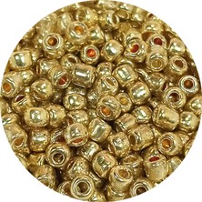 Pileli Store Dökme Cam Kum Boncuk (8/0) 3 mm - 60 Gram - Altın Rengi - BNC185