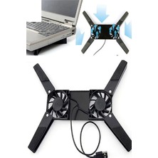 Pileli Store 2 Fanlı Notebook Soğutucu Portatif Katlanabilir Laptop Soğutucu Fan Usbli Stand Bilgisayar Fanı