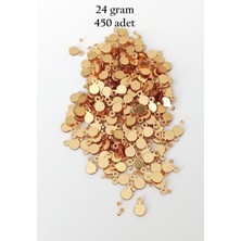 Pileli Store Oya Abiye Bileklik Kolye Pleksi Metalik Plastik Pul Altın Renk 24 Gram 450 Adet - BNC557