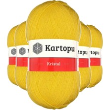 Pileli Store 5 Adet Kristal Çift Katlı El Örgü Lif Ipi Sarı K301