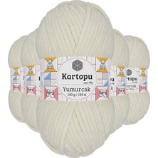 Pileli Store 5 Adet Yumurcak Kadife El Örgü Ipi Kırık Beyaz K011