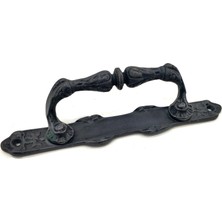 Pileli Store Antika Tarz Dekoratif Pirinç Dar Yan Çekme Kapı Kolu - 225X37 Mm, Oksit