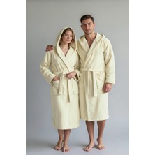 %100 Pamuk Kapüşonlu Oversize Bornoz - Unisex Geniş Kalıp Kadın & Erkek Yüksek Emicilik