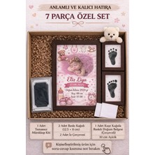 Caution Kişiye Özel 7 Parça Bebek El Ayak Izi Seti – Çerçeveli Doğum Belgesi ve Temassız Mürekkep Kiti