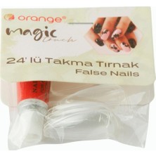 Pileli Store Şeffaf Renkli Kartela Takma Tırnak 24 Adet