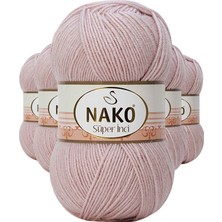 Pileli Store 5 Adet Süper Inci El Örgü Ipi 100 gr Gül Goncası 318