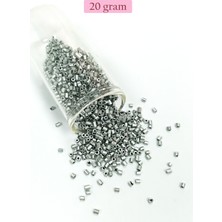 Pileli Store Kesme Cam Boncuk 2mm - 20 Gram - Mat Gümüş -BNC333