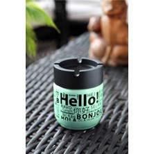 Pileli Store Cam Kokusuz Küllük 425 cc Hello Desenli Yeşil