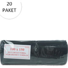 Pileli Store Hantal Boy Çöp Torbası 100 x 150 cm 10 Lu Rulo x 20 Paket = 200 Adet (Siyah)