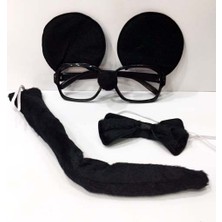 Pileli Store Mickey Mouse Gözlüğü Papyonu Kuyruğu Seti (4887)